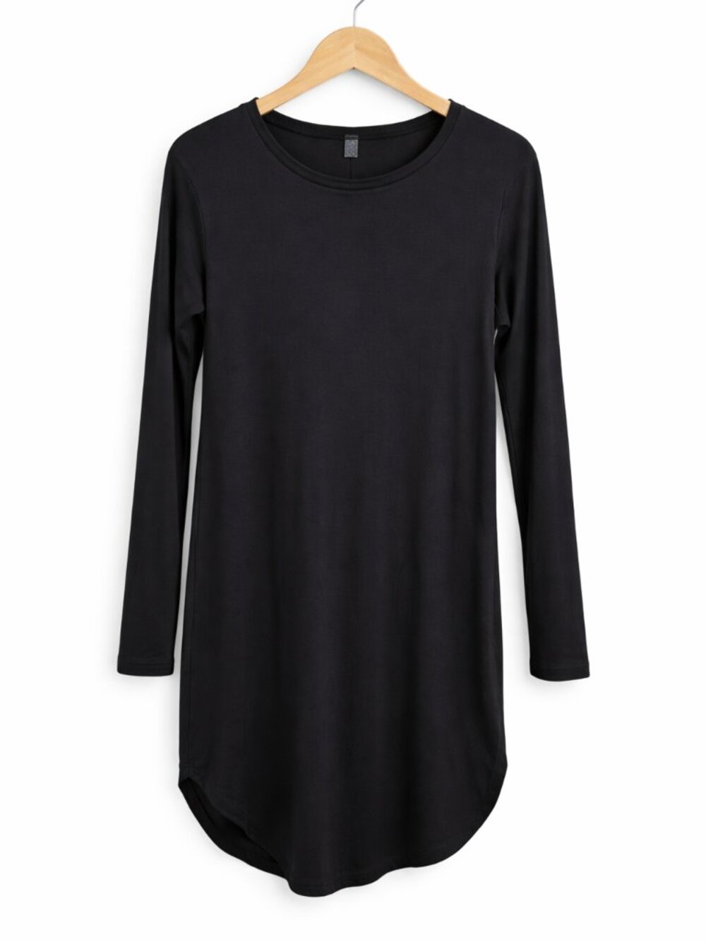 GENTLE FAWN | Black Ribbed Long Sleeve Midi Dress – Women’s Large